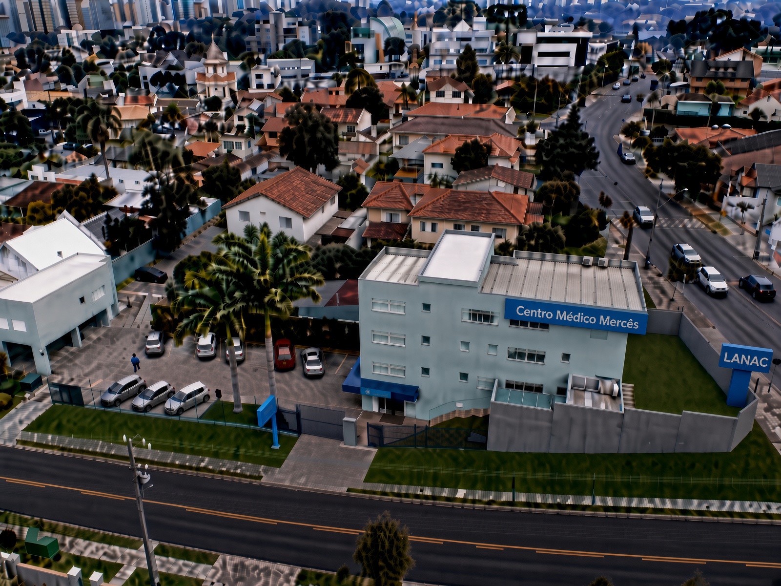 Vista aérea do Centro Médico Mercês